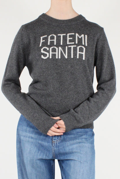 Maglione con Scritta "Fatemi Santa"