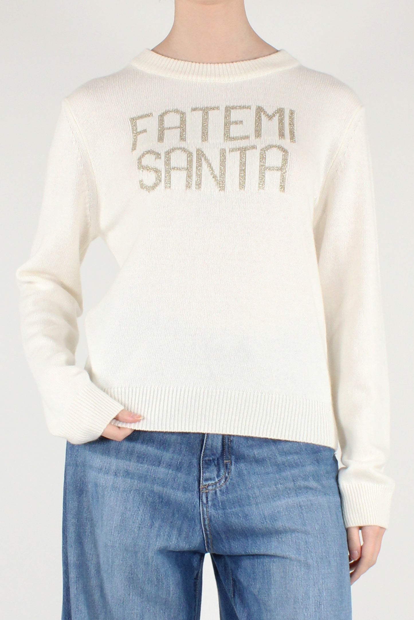 Maglione con Scritta "Fatemi Santa"