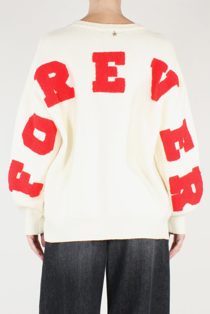 Maglione Over con Scritta "Forever"