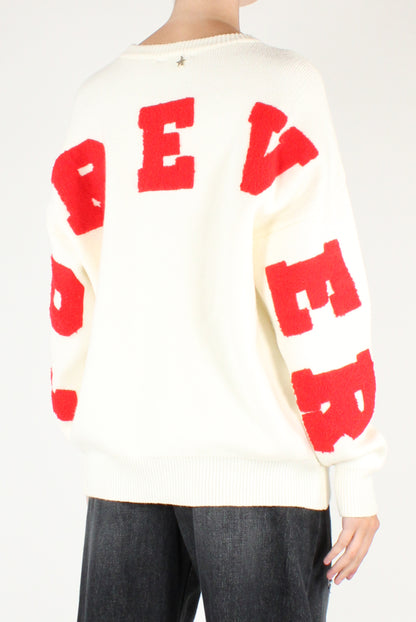 Maglione Over con Scritta "Forever"