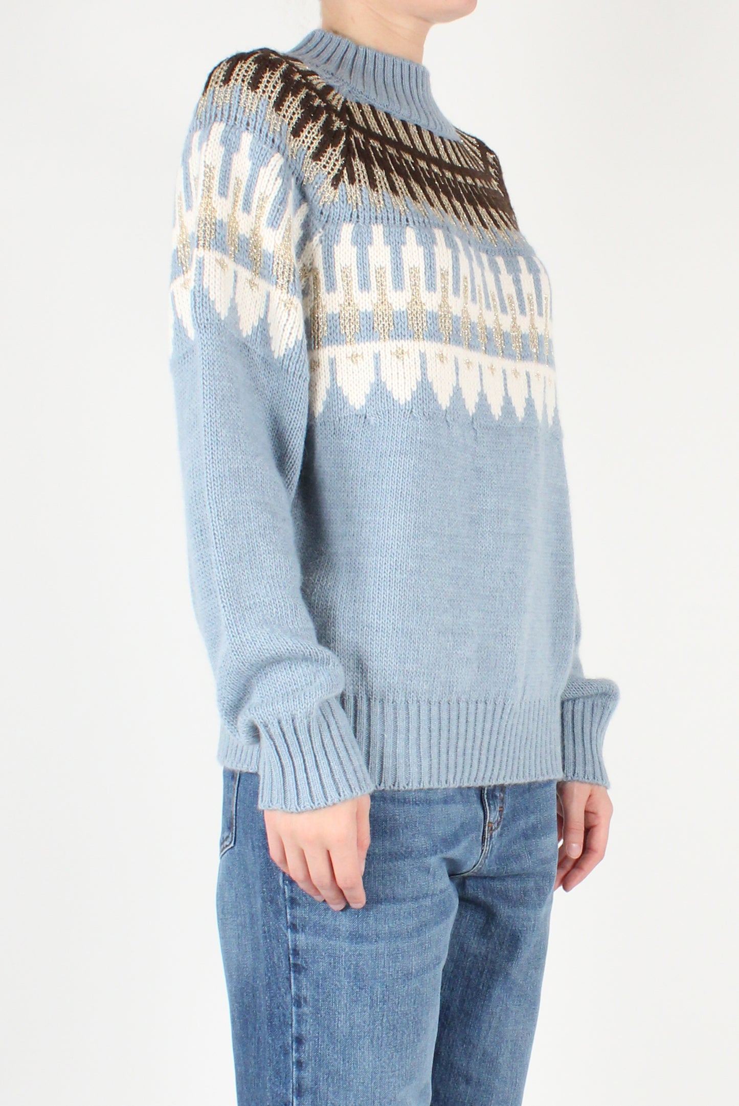 Geometric Decor Crewneck Sweater