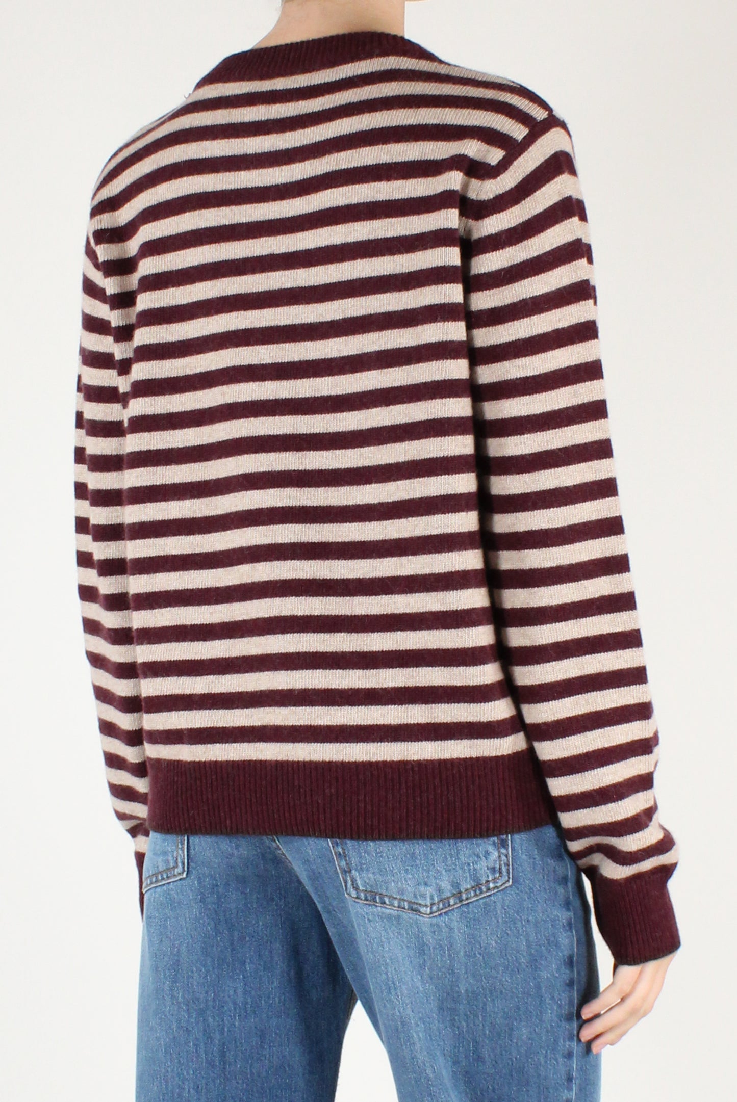 Maglione a Righe Profili a Contrasto