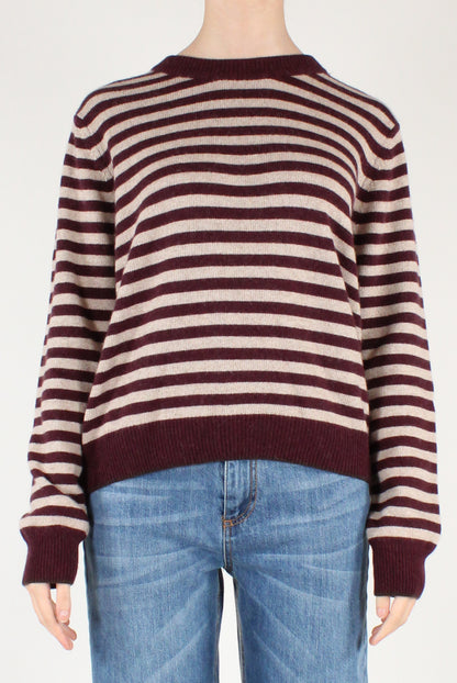 Maglione a Righe Profili a Contrasto