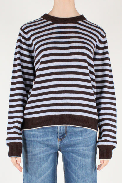 Maglione a Righe Profili a Contrasto