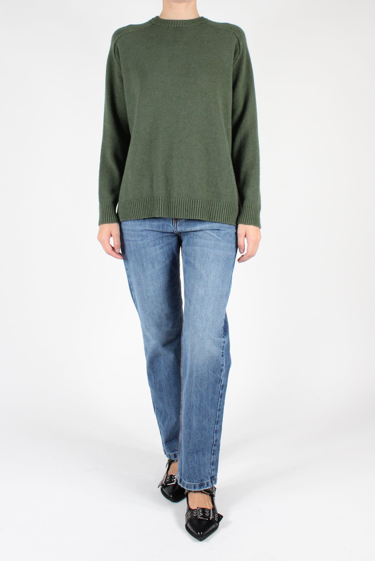 Viscose Blend Crew Neck Sweater