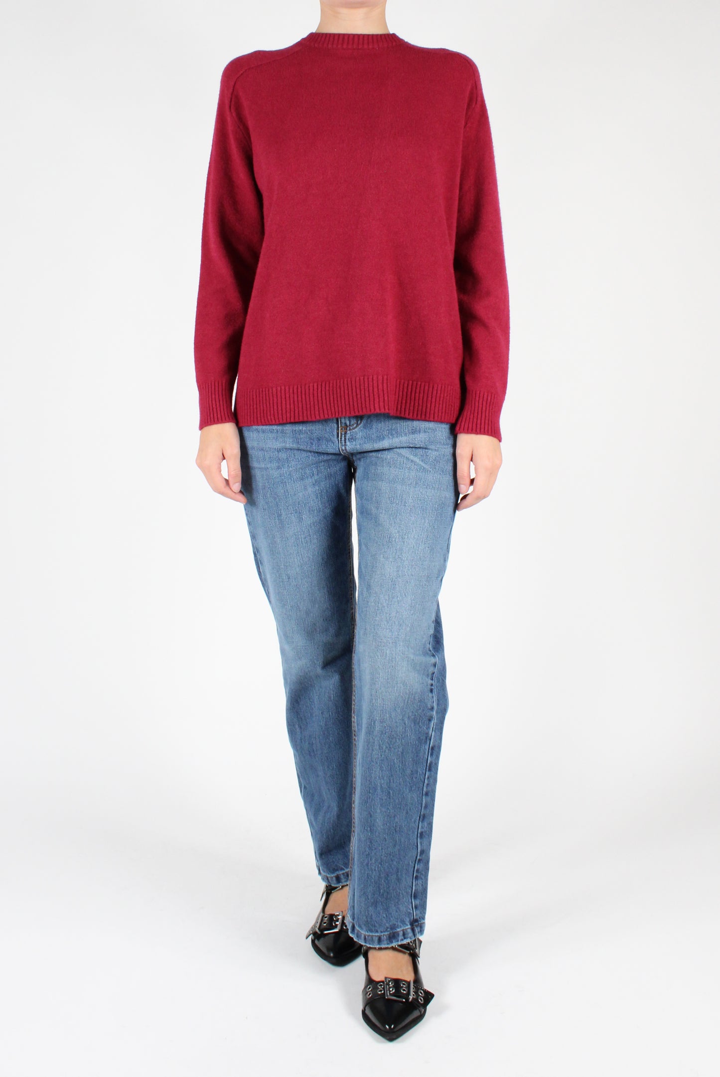 Viscose Blend Crew Neck Sweater