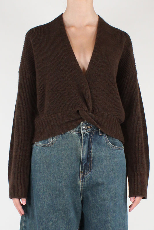 Maglione Scollo Profondo Incrociato