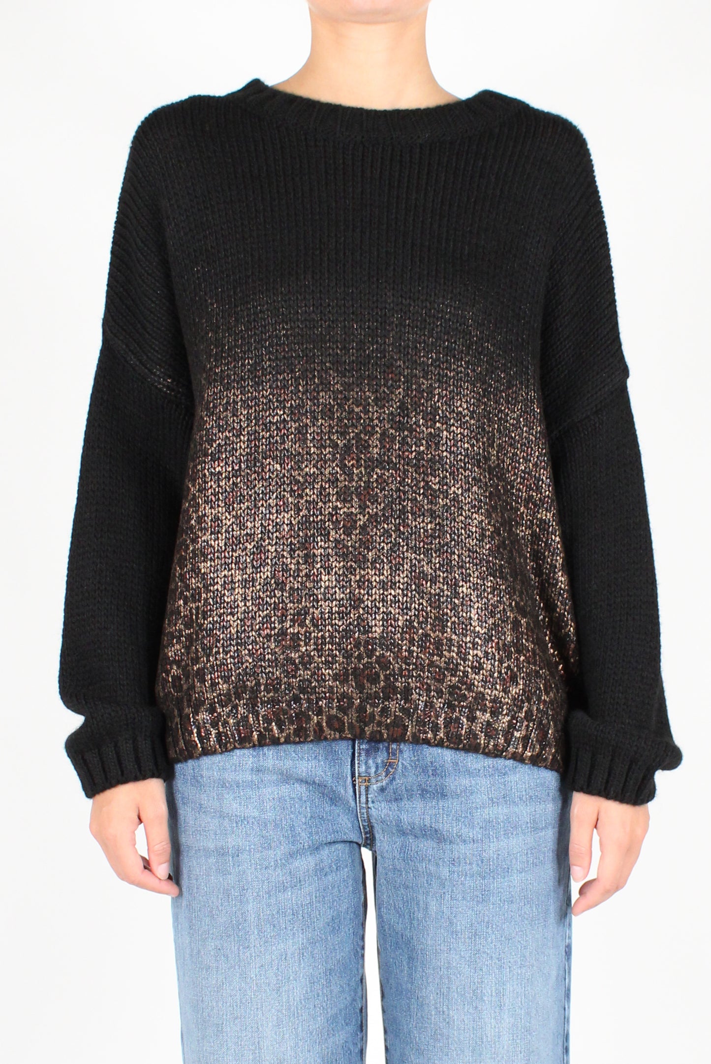 Animal Print Laminated Sweater