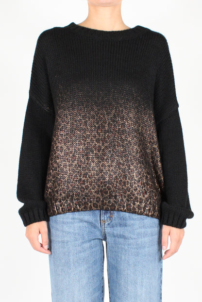 Animal Print Laminated Sweater