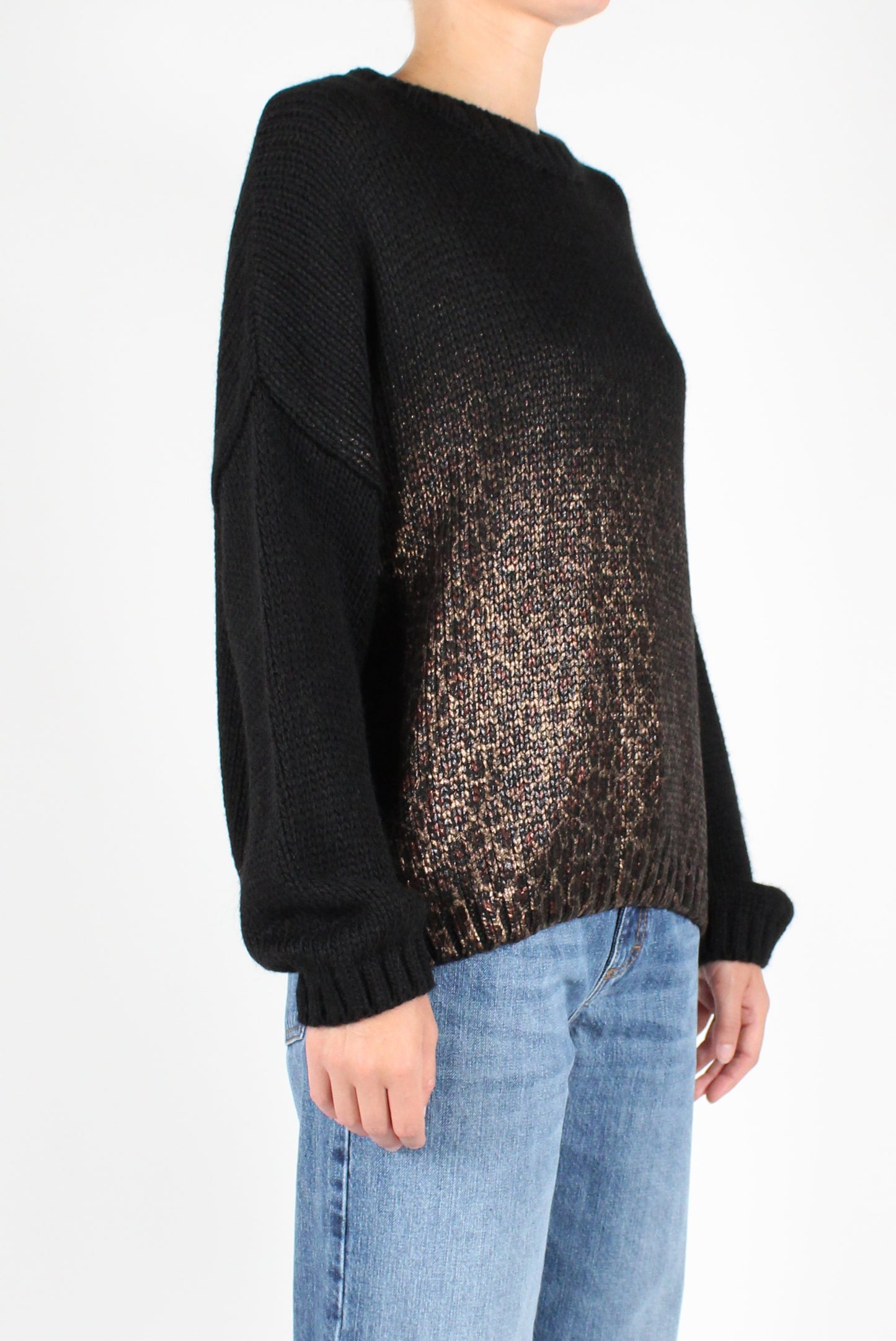 Animal Print Laminated Sweater