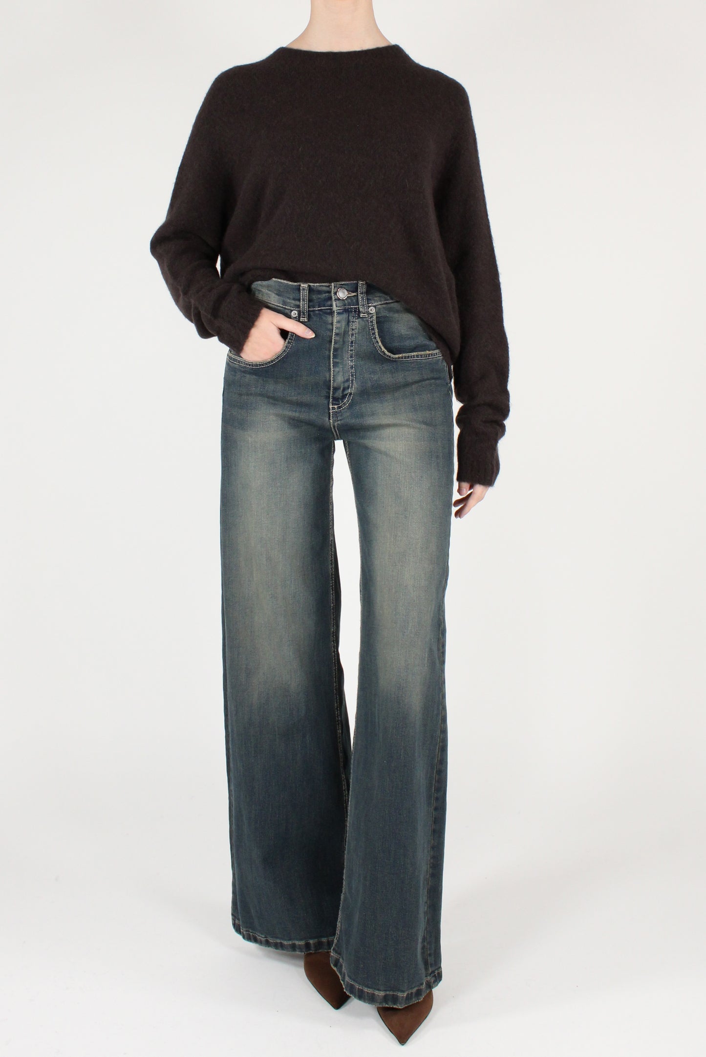 Maglione Girocollo in Misto Alpaca