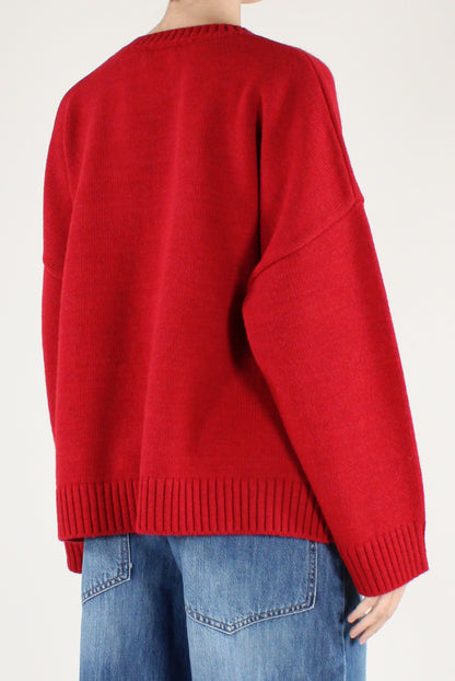 Maglione Over Scritta "Merry Christmas"