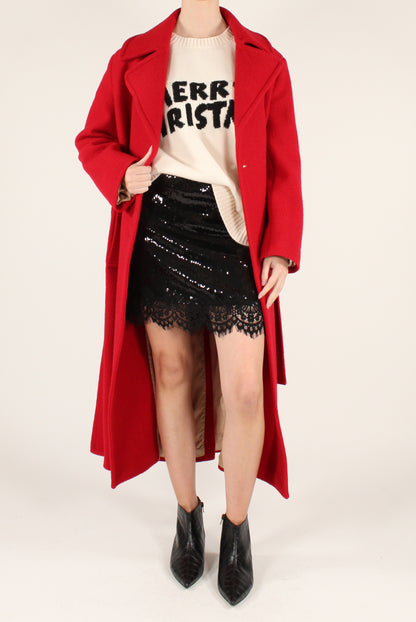 Miniskirt with Sequins and Lace