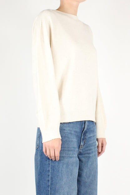 Micro Sequin Boat Neck Sweater