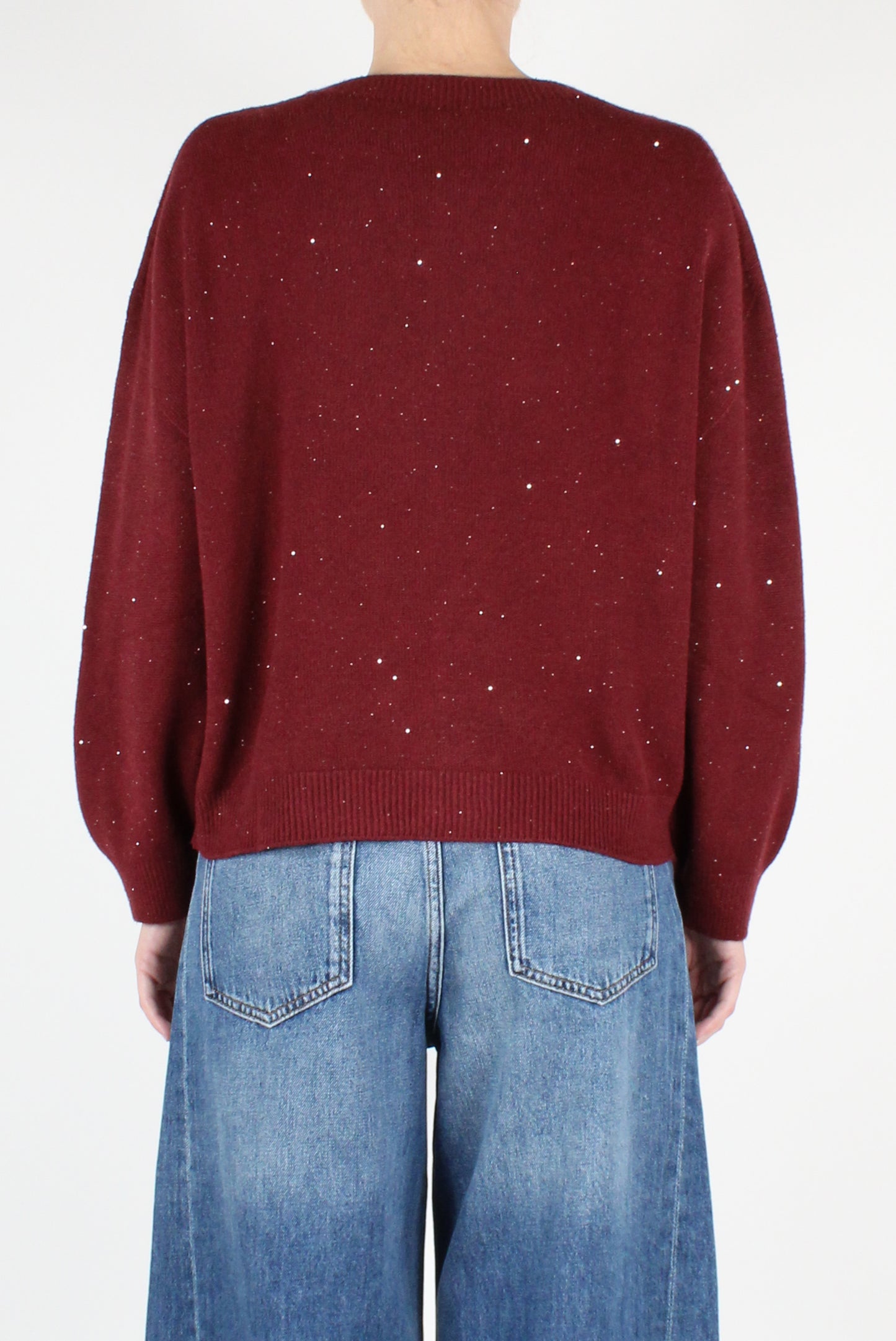 Micro Sequin Boat Neck Sweater