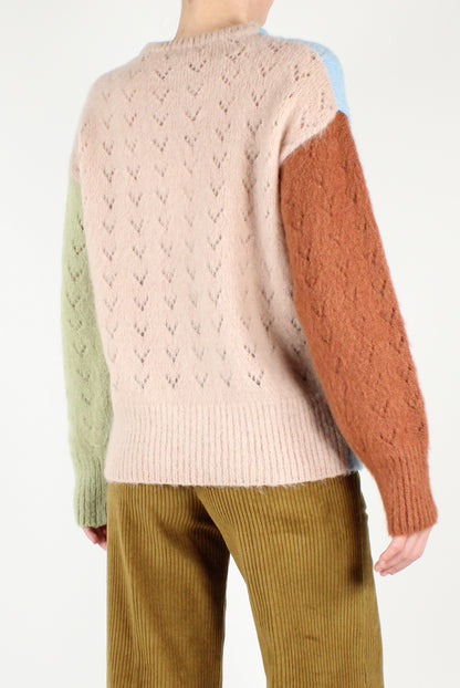 Multicolored Perforated Sweater