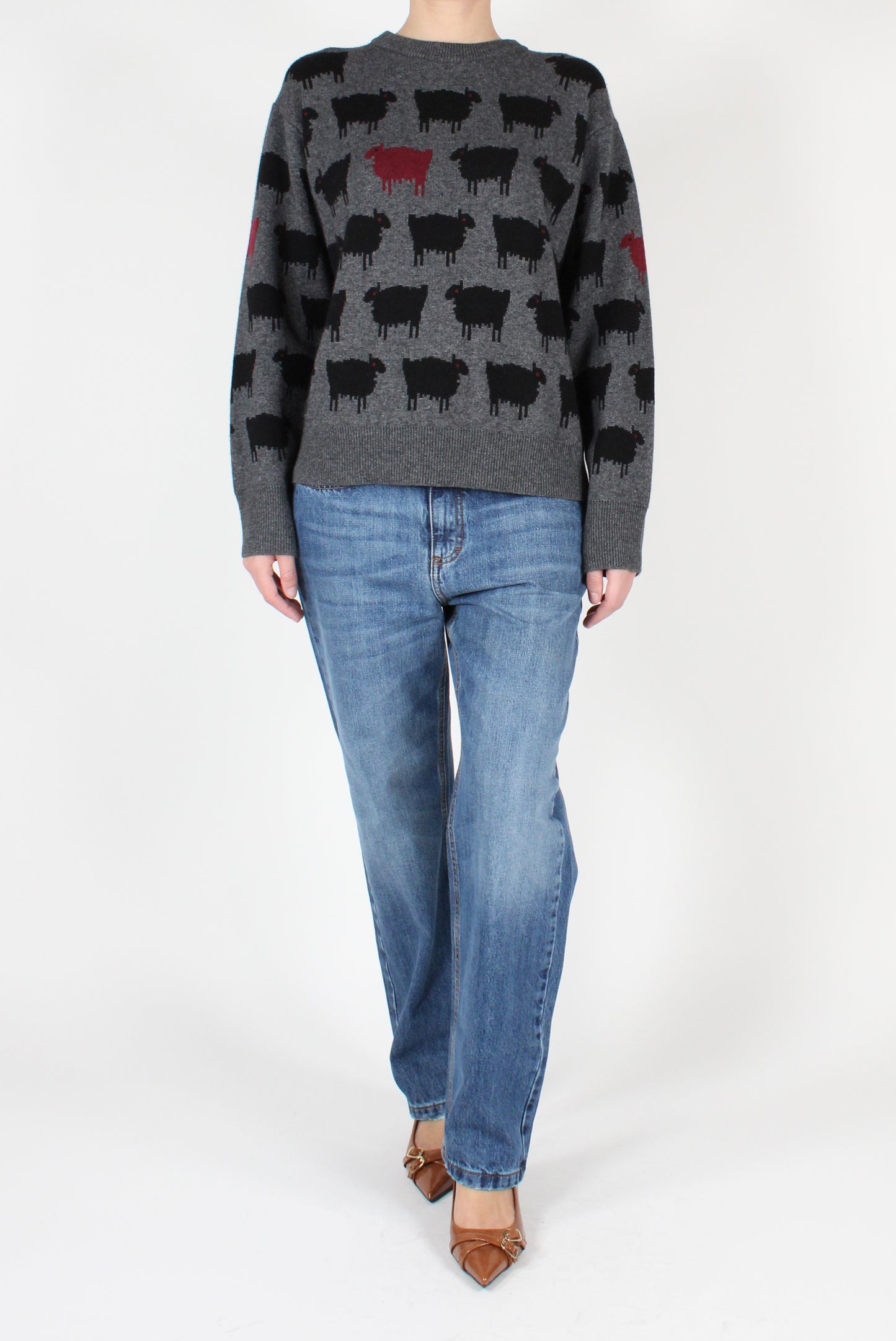 Maglione Girocollo con Pecore