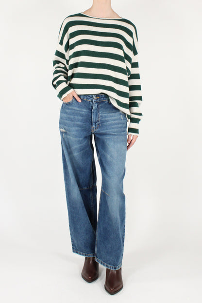 Maglione Scollo a Barca a Righe