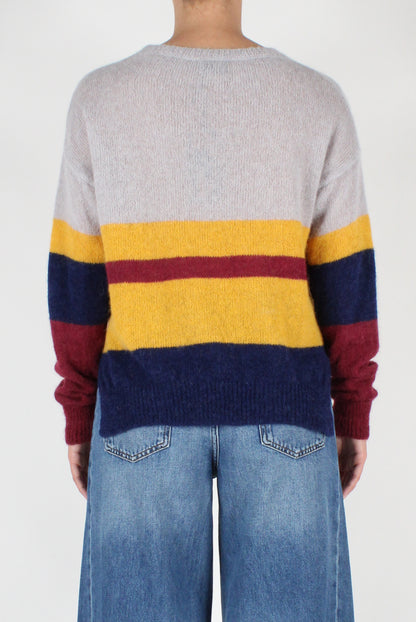 Alpaca Blend Striped Crewneck Sweater