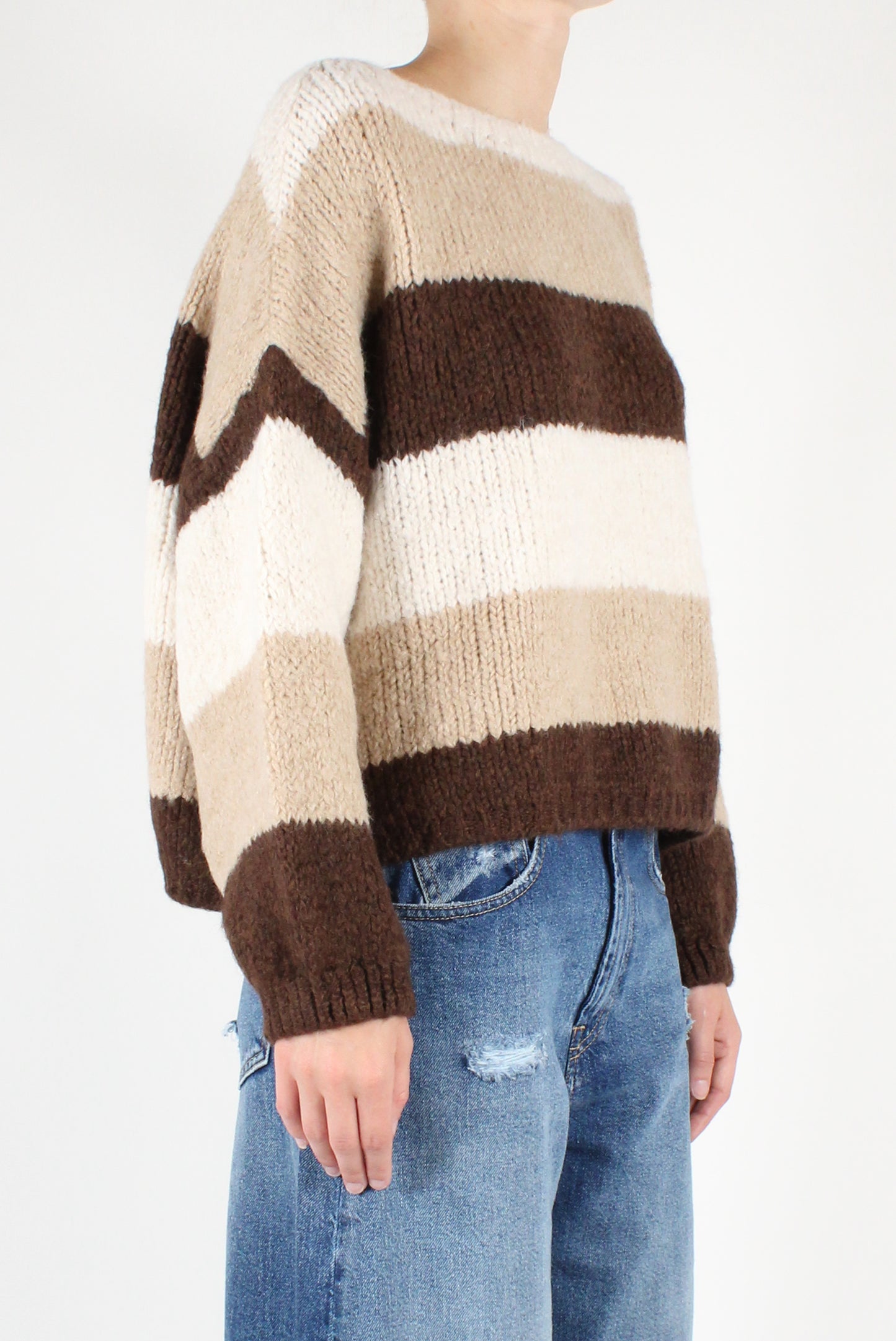 Striped Boat Neck Sweater