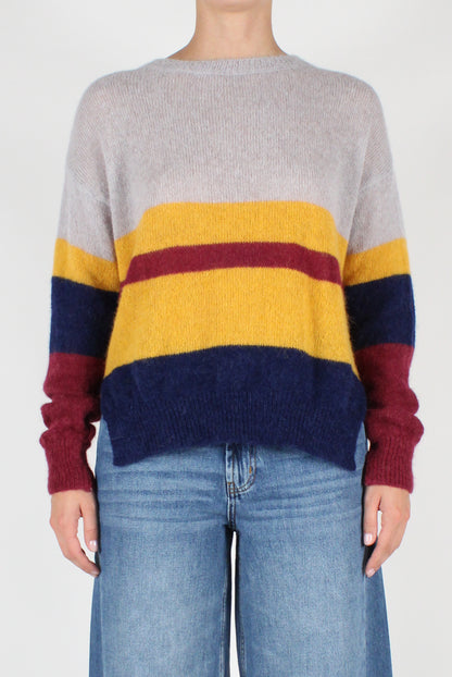 Alpaca Blend Striped Crewneck Sweater