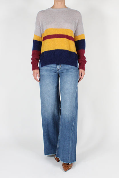 Alpaca Blend Striped Crewneck Sweater