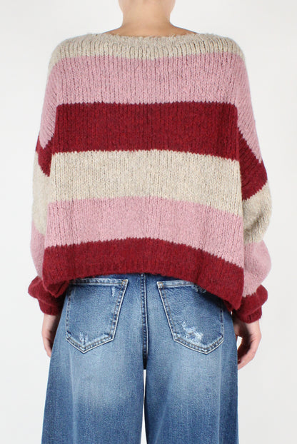 Striped Boat Neck Sweater