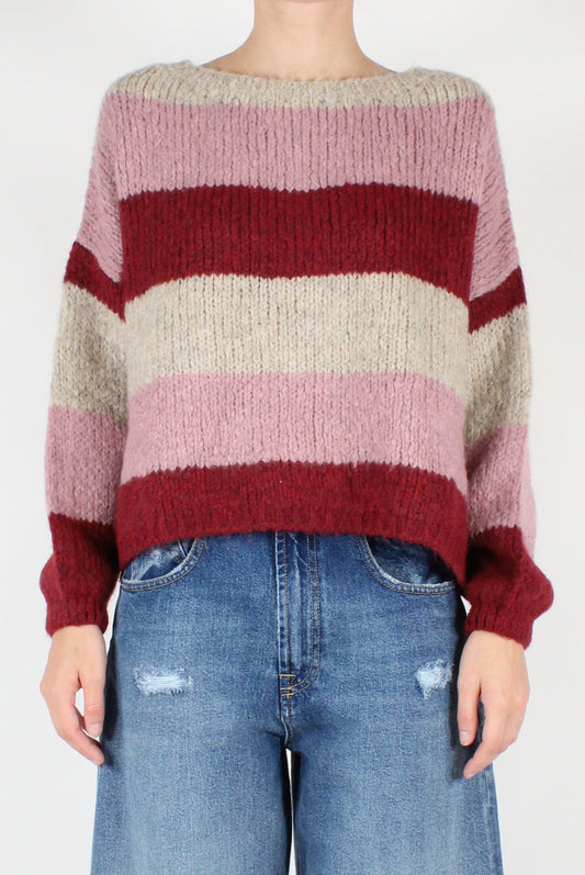 Striped Boat Neck Sweater