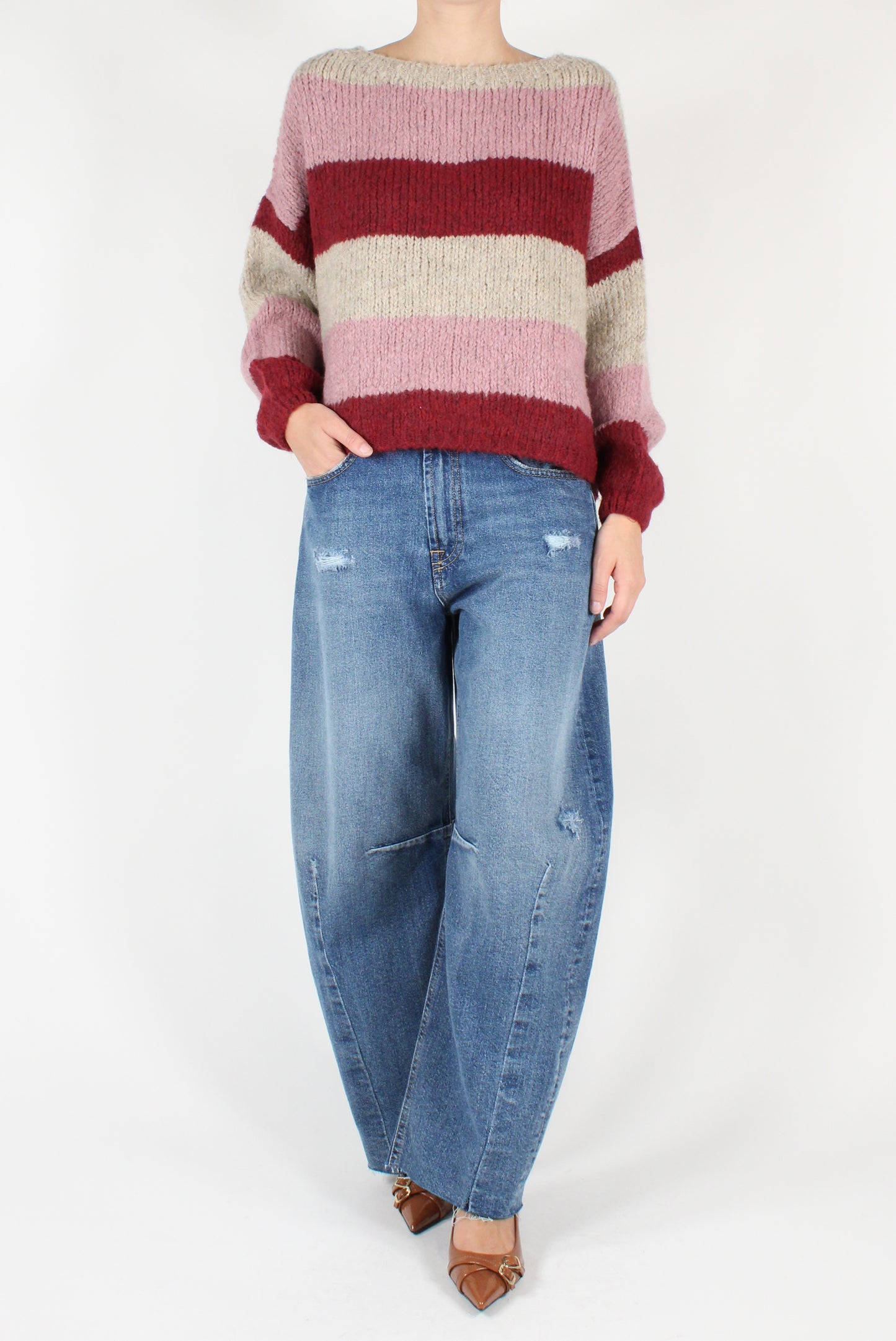 Striped Boat Neck Sweater