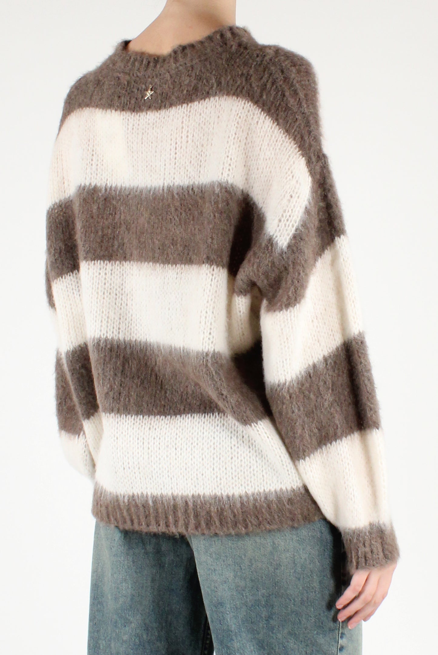 Maglione Over a Righe Ampie