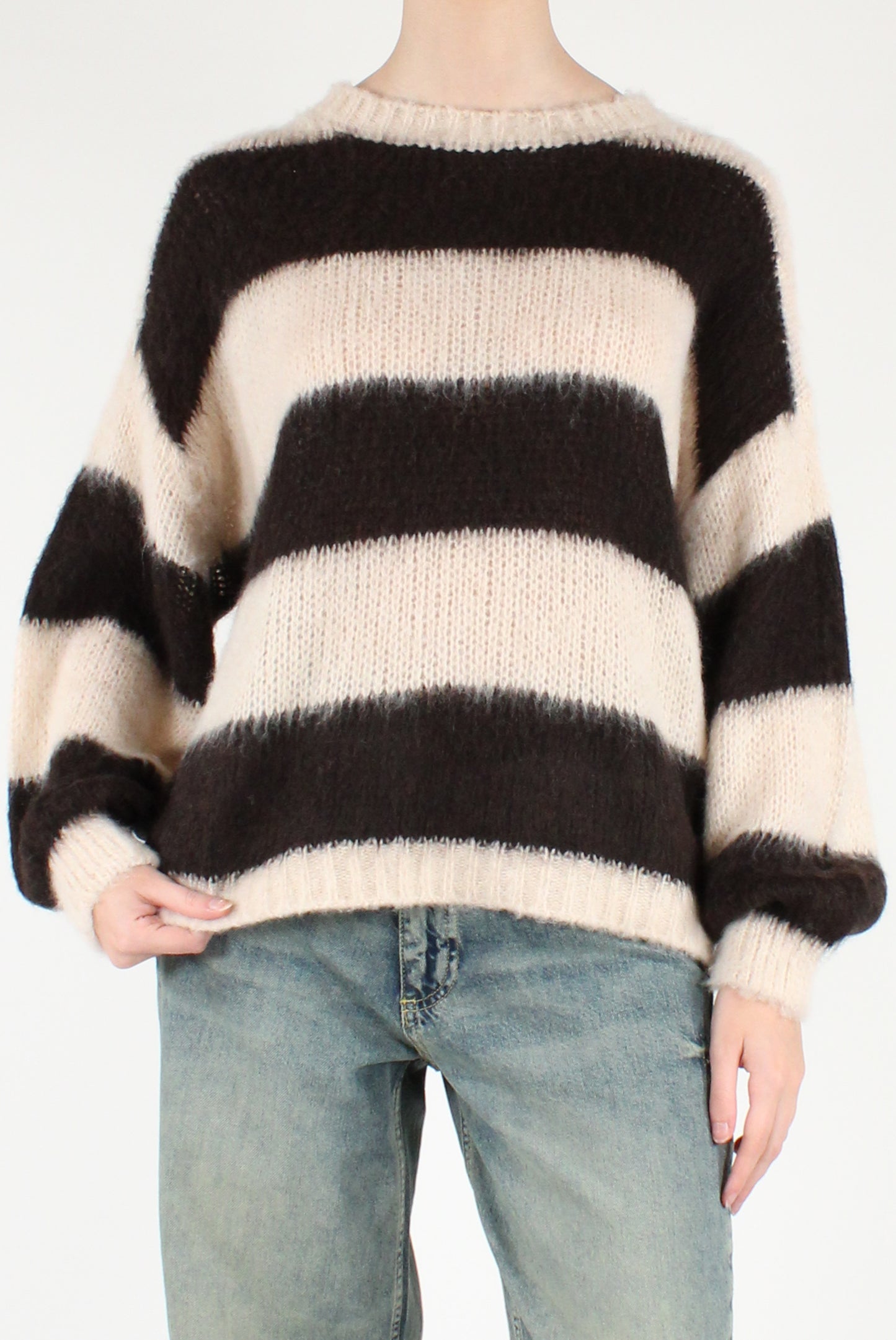 Maglione Over a Righe Ampie