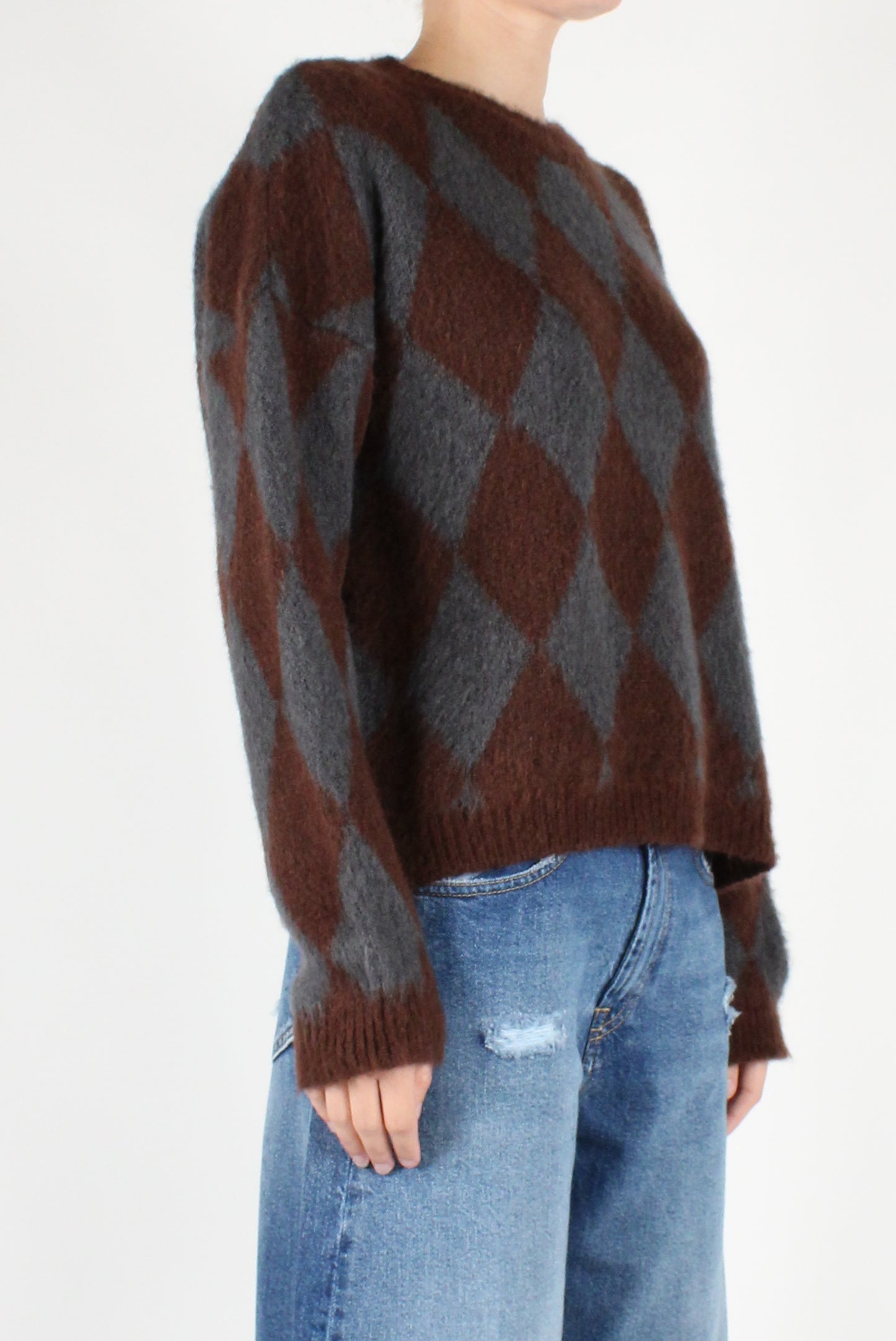 Mohair Blend Diamond Sweater