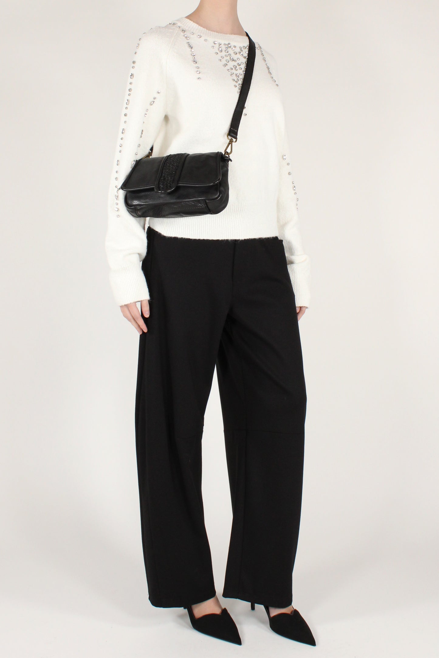 Maglione Scollo a Barca con Strass