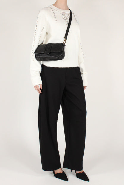 Maglione Scollo a Barca con Strass