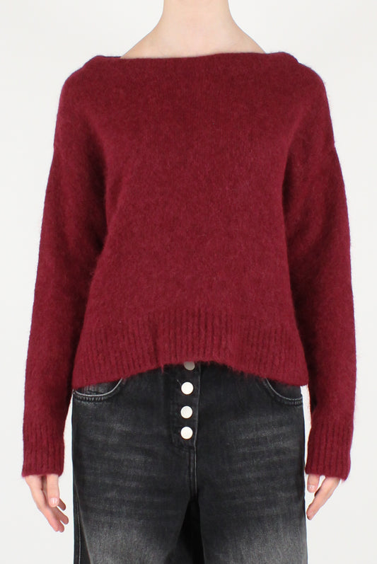 Maglione Scollo a Barca Misto Alpaca