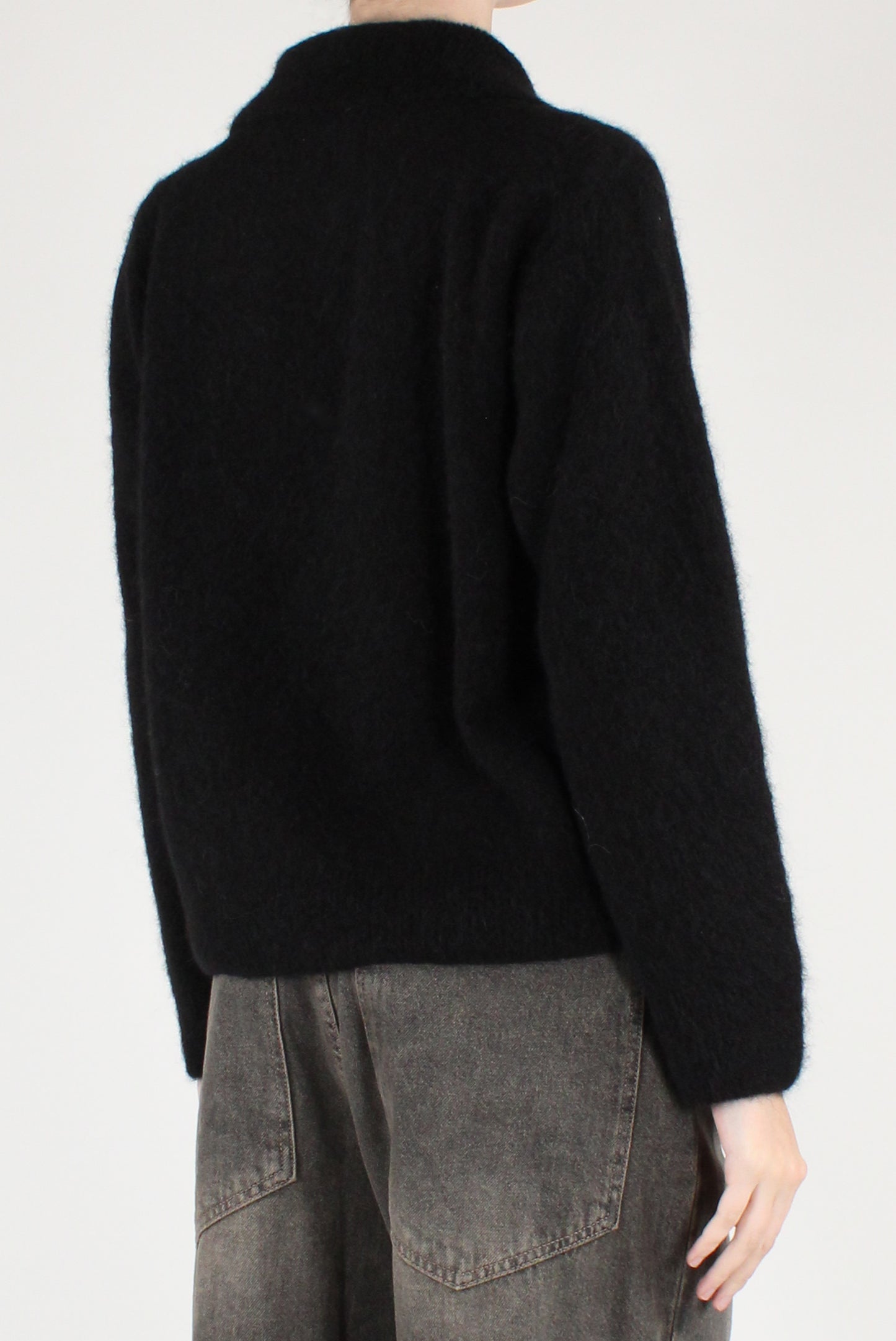 Maglione Scollo a Polo Misto Alpaca