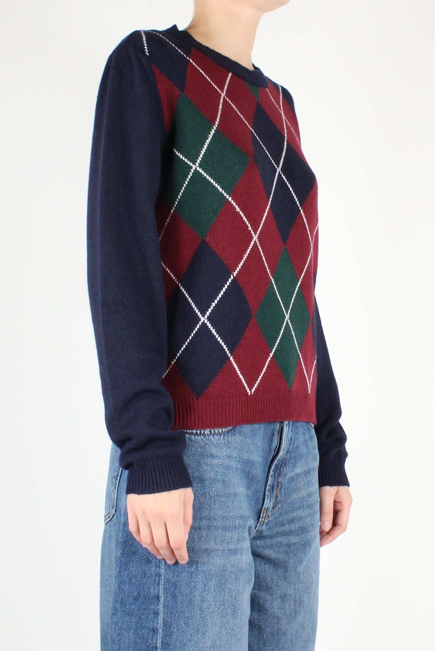 Scottish Pattern Crew Neck Sweater