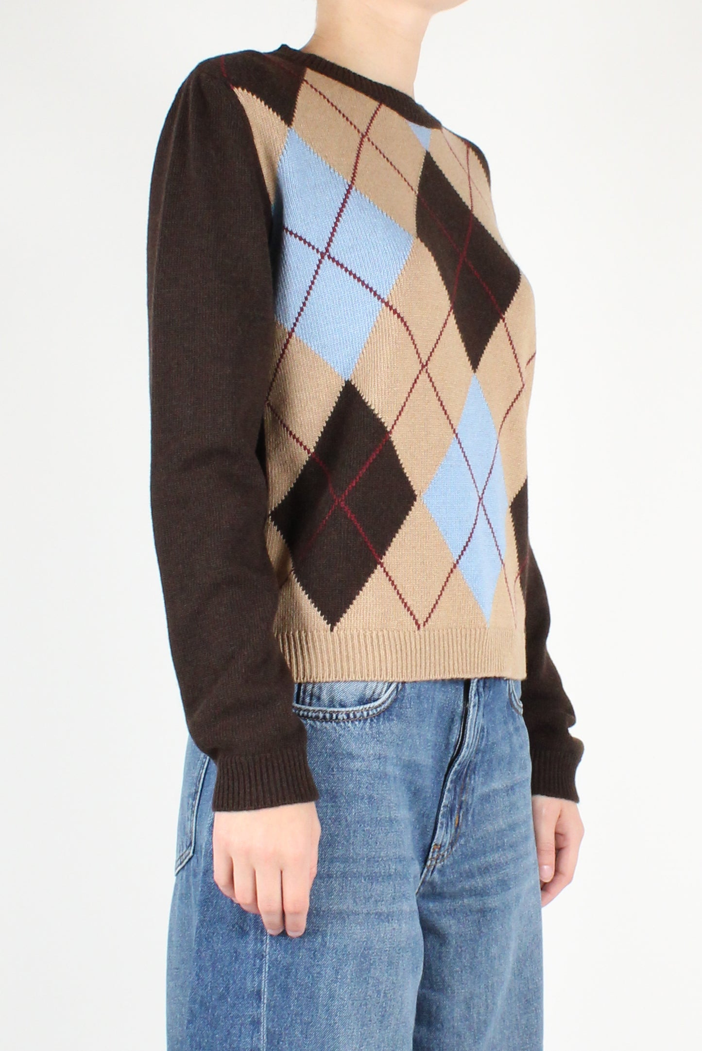 Scottish Pattern Crew Neck Sweater