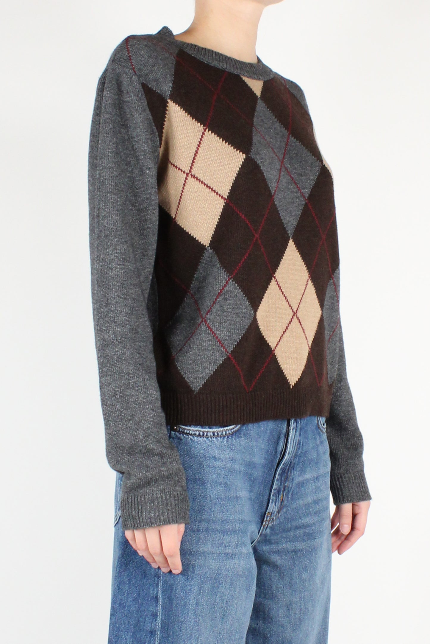 Scottish Pattern Crew Neck Sweater