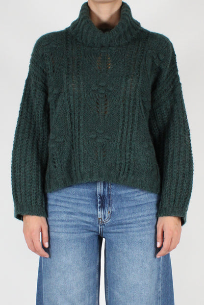 Asymmetric Floral Openwork Sweater