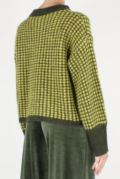 Decorated Knit Crew Neck Sweater