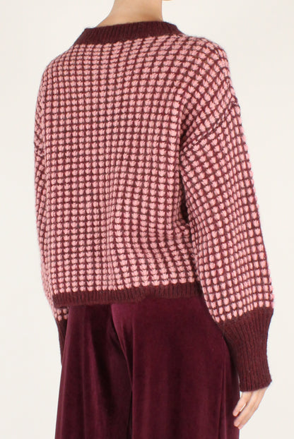 Decorated Knit Crew Neck Sweater