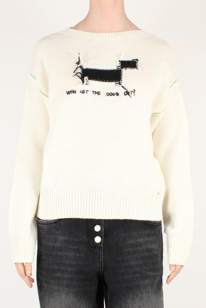 Maglione Girocollo Bassotto Stilizzato