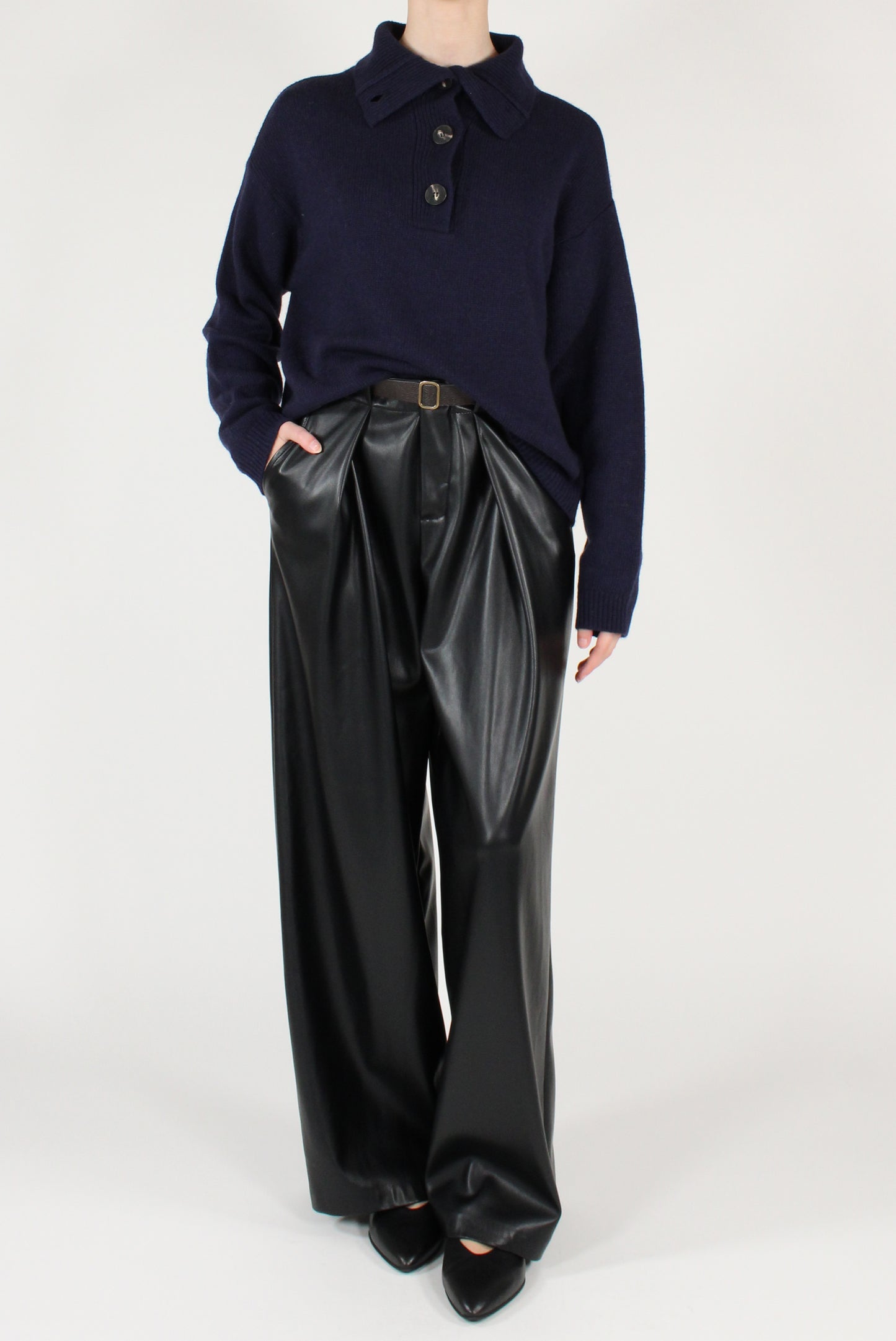 Maglione Scollo a Polo con Bottoni