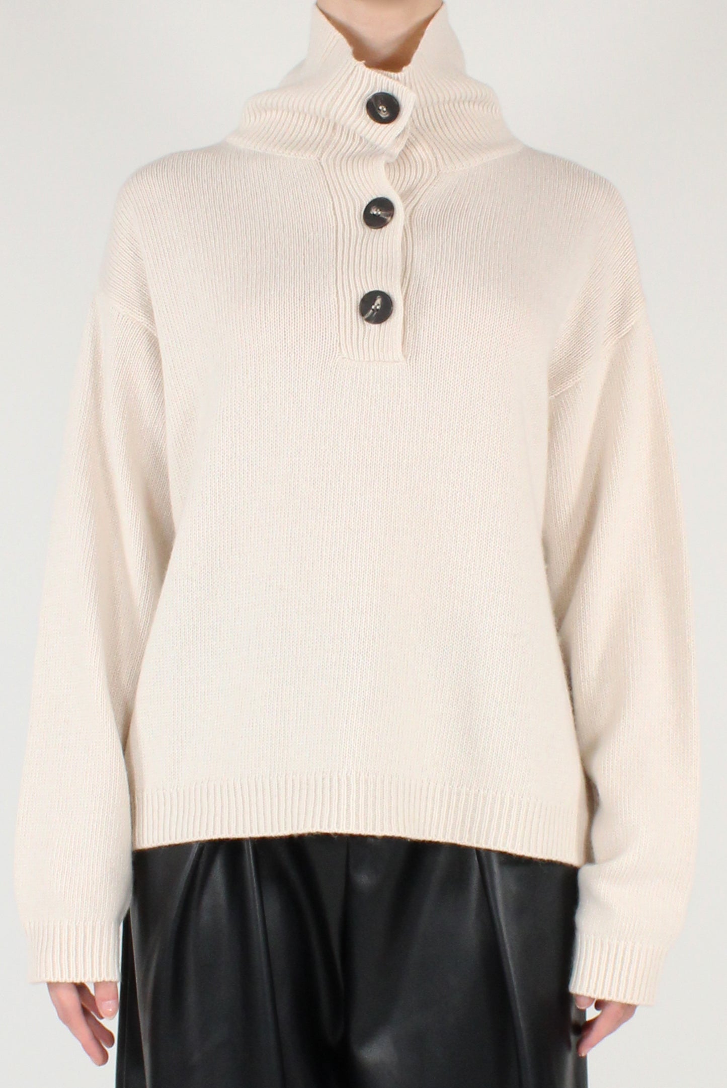 Maglione Scollo a Polo con Bottoni