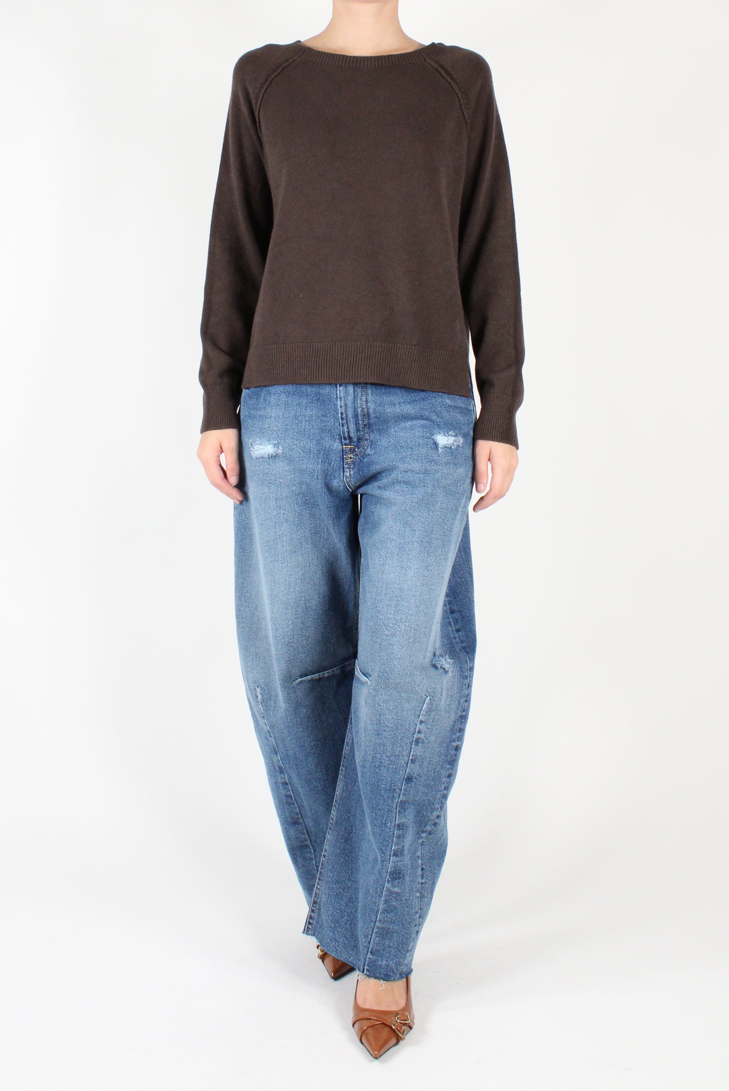 Asymmetric Crewneck Sweater