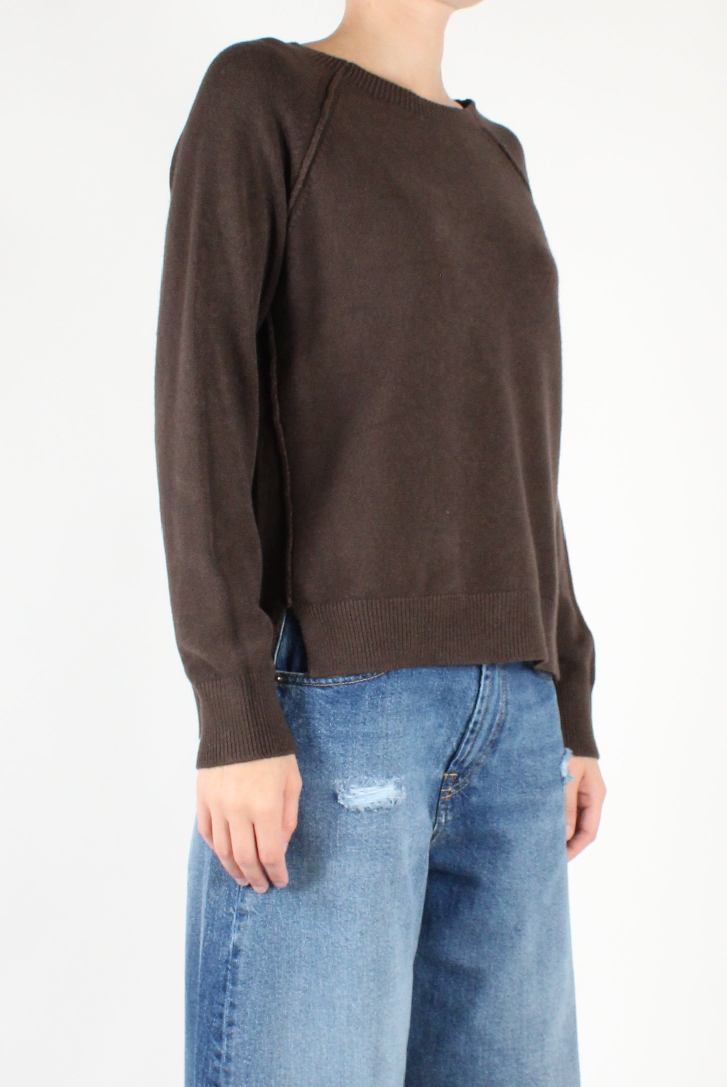 Asymmetric Crewneck Sweater