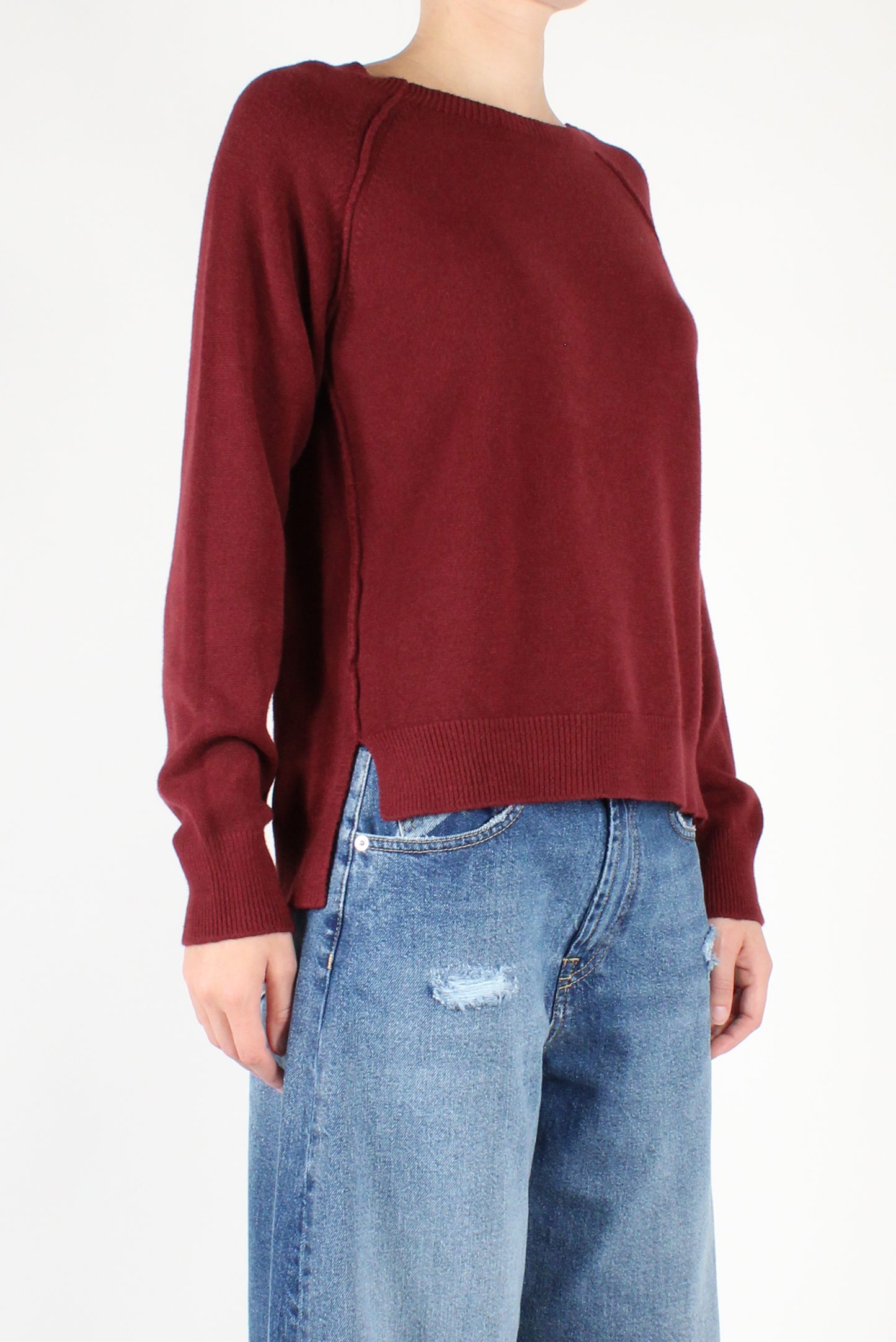 Asymmetric Crewneck Sweater