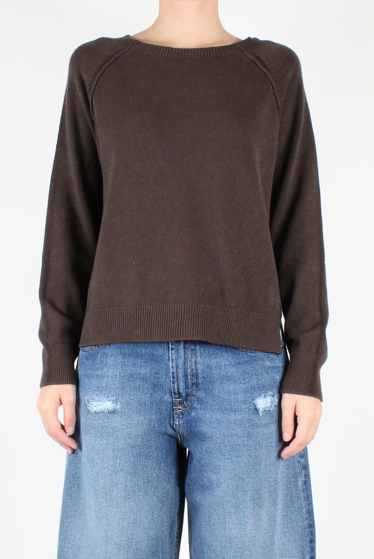 Asymmetric Crewneck Sweater