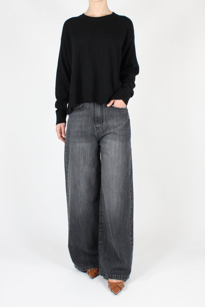 Oversized Asymmetric Crewneck Sweater